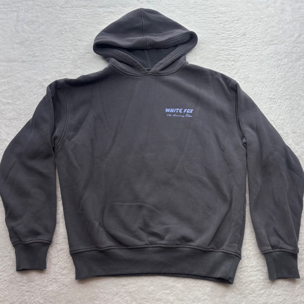 White Fox Boutique 10th Anniversary Edition Hoodie Charcoal Gray S/M